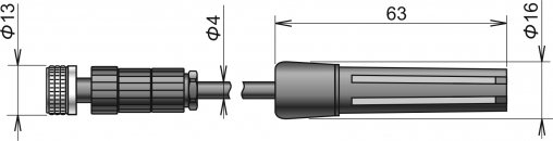 Digital temperature/humidity probe, cable 15 m