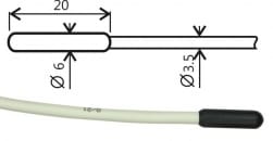 Pt1000TR160/0, temperature probe, cable 10 m