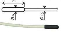 Pt1000TR160/C, temperature probe, cable 20 m
