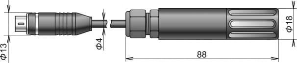 Digital temperature/humidity probe, cable 15 m