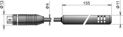 Ultra thin digital temperature/humidity probe, cable 2 m
