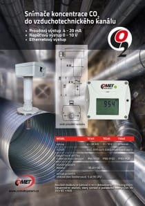 CO2 concentration transmitter with 4-20 mA output, duct mount